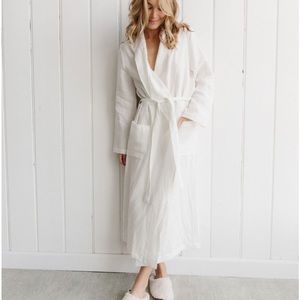 Jenni Kayne White Linen Robe S